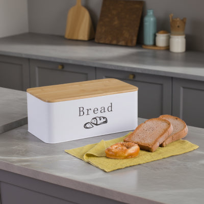 boite a pain en metal blanc Painea