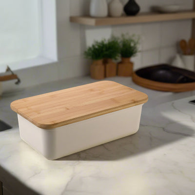 boite a pain rectangulaire 7200ml avec couvercle en bambou CroustiBox