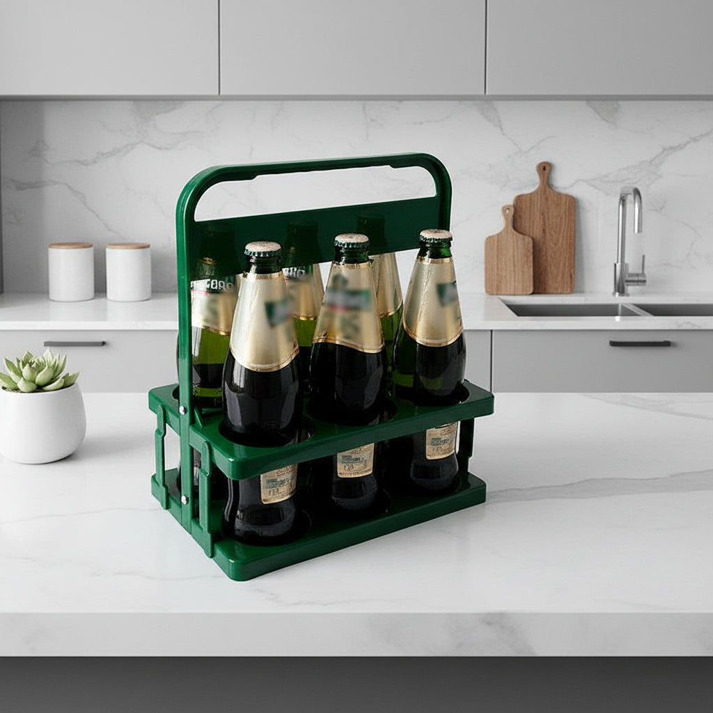 casier bouteille pour 6 bouteilles verts pliable BottlePop