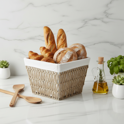 corbeille a pain tissée main Tresse Gourmet