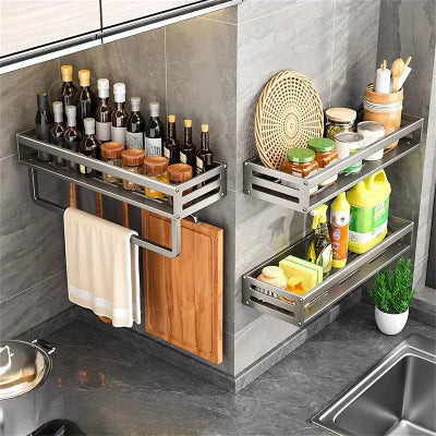 etagere a epice gris avec sans crochets cuisine moderne elegant