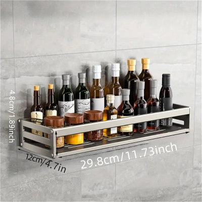 etagere a epice murale gris pour cuisine sans crochets 30cm