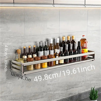 etagere a epice murale gris pour cuisine sans crochets 50cm