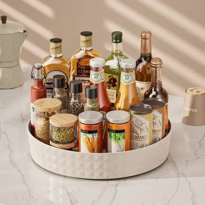 etagere a epice plateau tournant rangement cuisine blanc creme