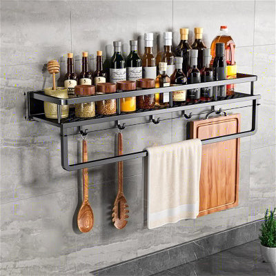etagere a epice murale avec barre serviette intégrée SpiceRack Gris