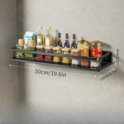 étagère à épices murale grise pour cuisine 50cm