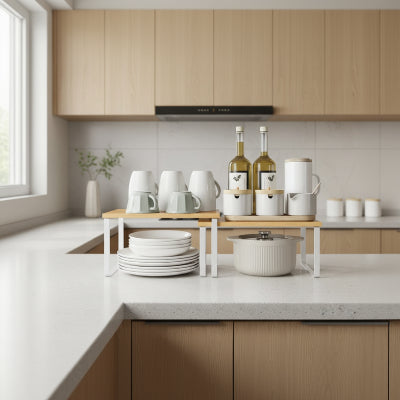 etagere bois pour cuisine metal blanc plan de travail net
