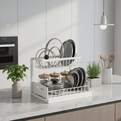 etagere coulissante compact et solide Coulisséo metal blanc