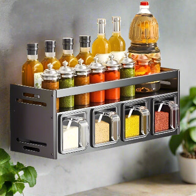 etagere epice avec 4 boites gris modulable