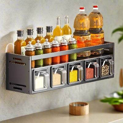 etagere epice avec 5 boites gris modulable