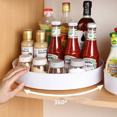 etagere epices rotative 360 antiderapante grande capacite en blanc
