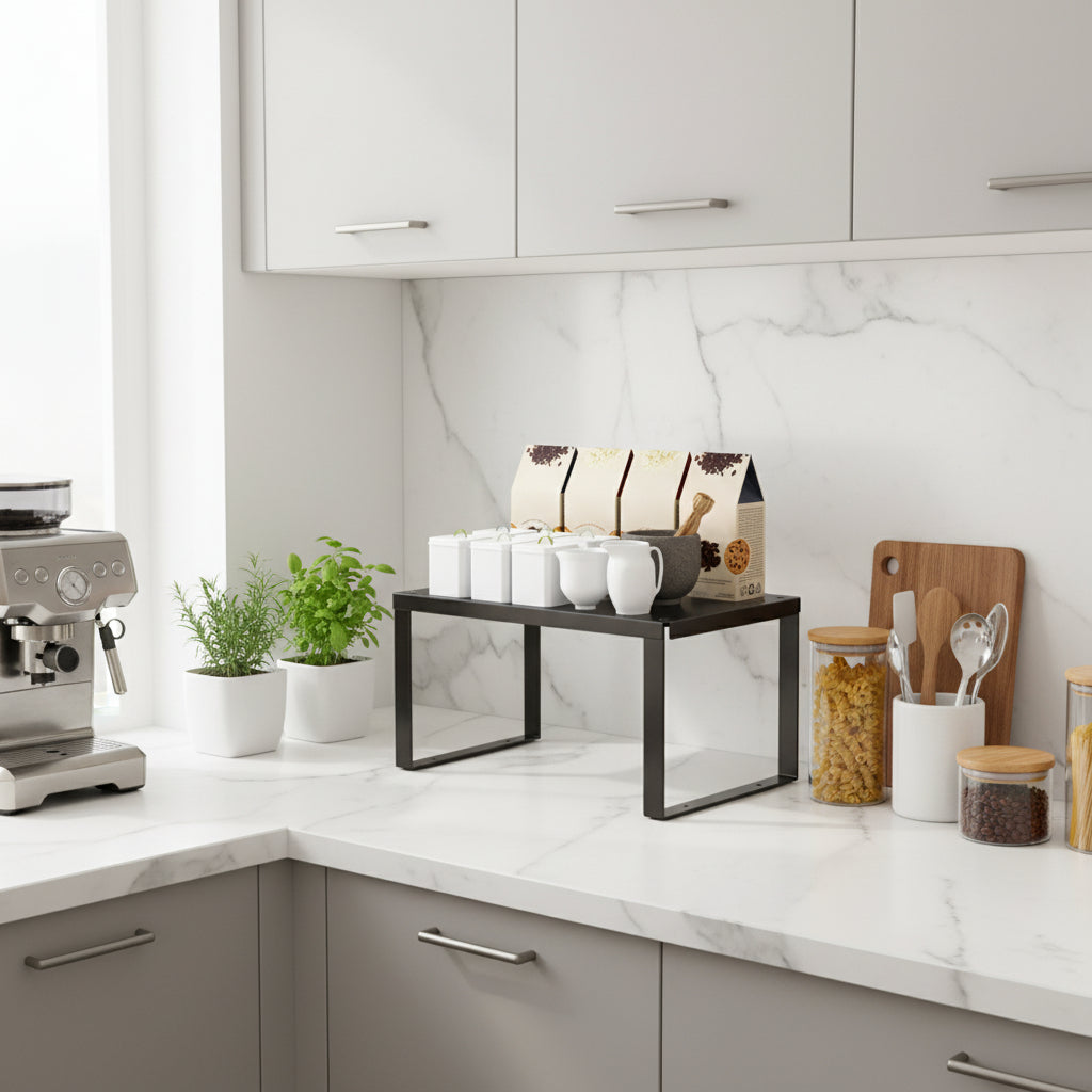 étagère sur pied cuisine metal noir robuste modulable Moyen KitchenMate
