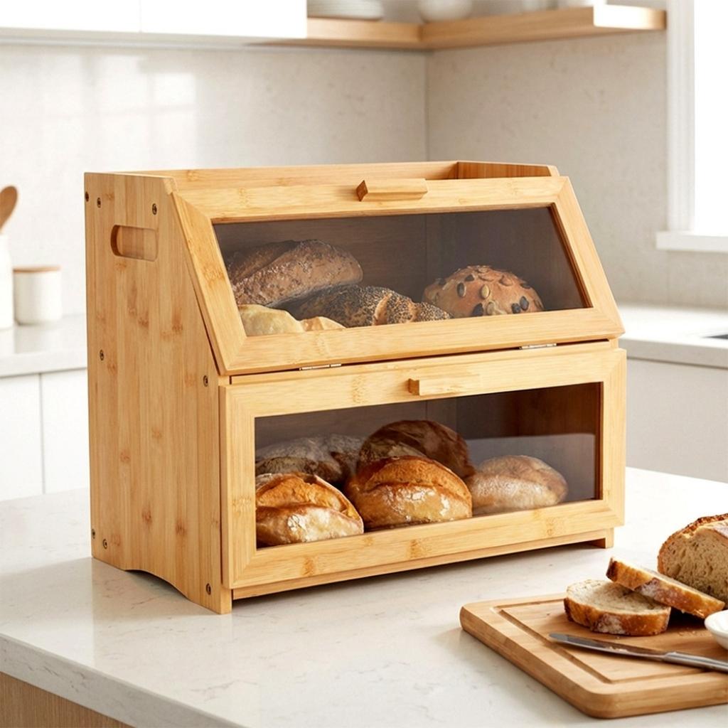 Huche a pain verticale design moderne rustique BambooCrust