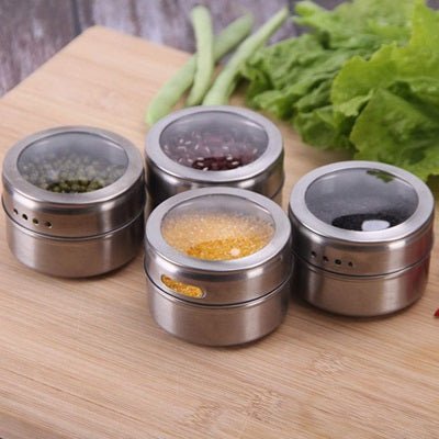 pot à épice pour frigo magnétique avec couvercle transparent ÉpiFix