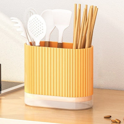 pot ustensiles cuisine design cylindrique texture striée orange UstenCyl