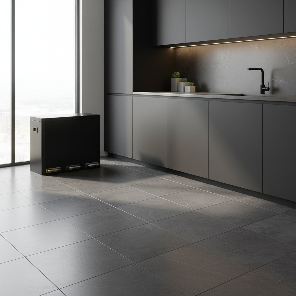 poubelle de tri acier inoxydable anti odeurs familiale durable TripleCleanBlack