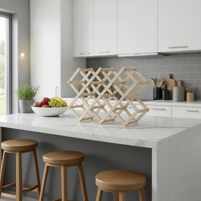 range bouteille en bois pin naturel solide pliable dix bouteilles