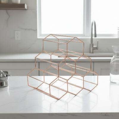 range bouteille metal or rose structure nid d abeille Ruchavin