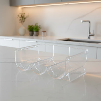 range bouteille transparent empilable capacite triple trois bouteilles