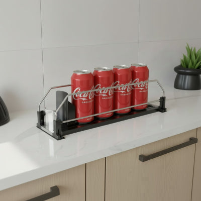 rangement bouteille une rail glissant auto push design noir