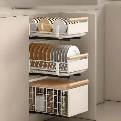 Tiroir coulissant pour placard bols métal poignée ergonomique Modula Bowl