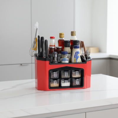 tiroir épices organisateur multifonction epices condiments ustensiles rouge ChefOrganize