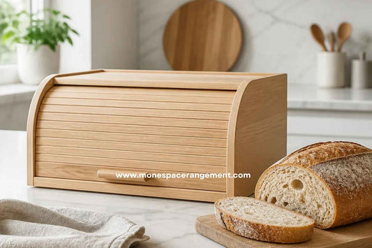 Boite a pain bambou pain campagne sur plan de travail
