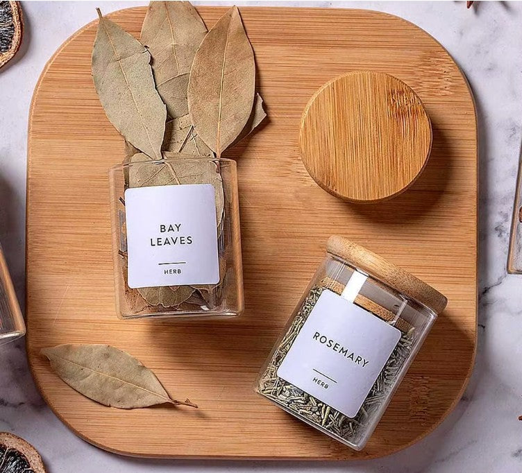 Bocal à épices design minimaliste finition bambou unique Aroméa