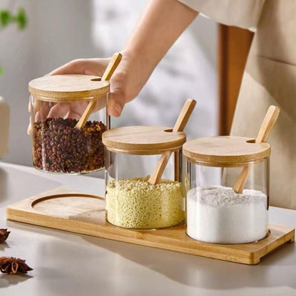 Bocaux à épices femme attrape pot épice en secondes Aroméa Trio