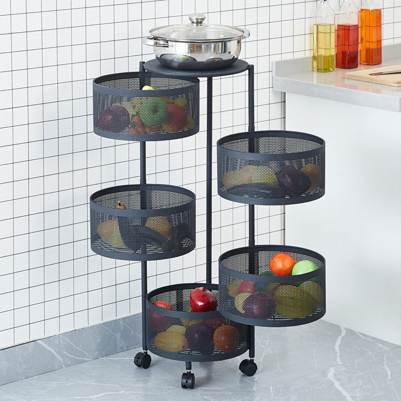 Chariot cuisine 5 paniers superposés capacité maximale Rotatelle 5 Niveaux