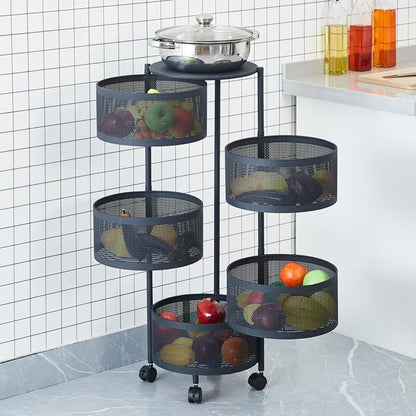 Chariot cuisine 5 paniers superposés capacité maximale Rotatelle 5 Niveaux