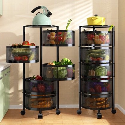 Chariot cuisine 90 cm hauteur structure verticale Rotatelle 5 Niveaux