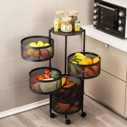 Chariot cuisine épices bocaux organisation cuisine Rotatelle 5 Niveaux