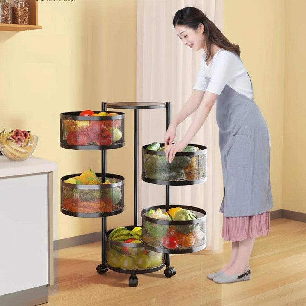 Chariot cuisine mobile sans outils assemblage Rotatelle 5 Niveaux