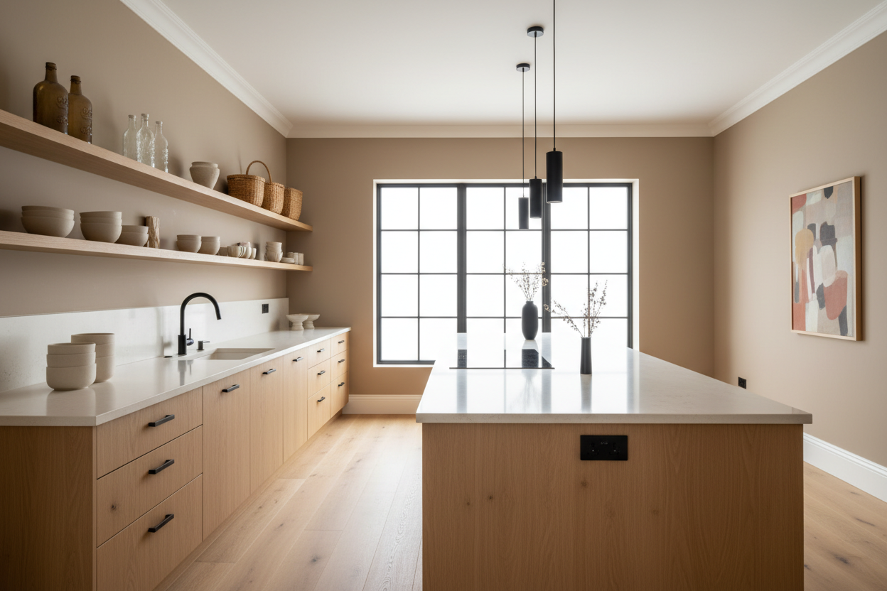 Cuisine rangée organisée avec solutions de rangement cuisine fonctionnelles modernes