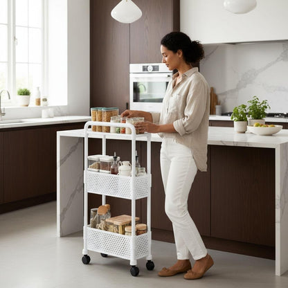 Desserte cuisine à roulettes avec poignée déplacement libre SlimSpace 20cm