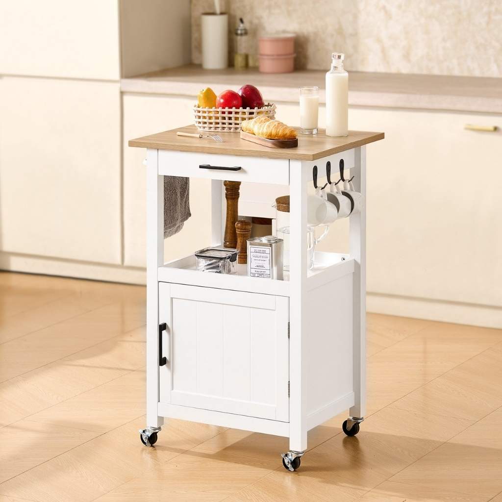 Desserte cuisine blanche plan de travail supplémentaire MobiLia