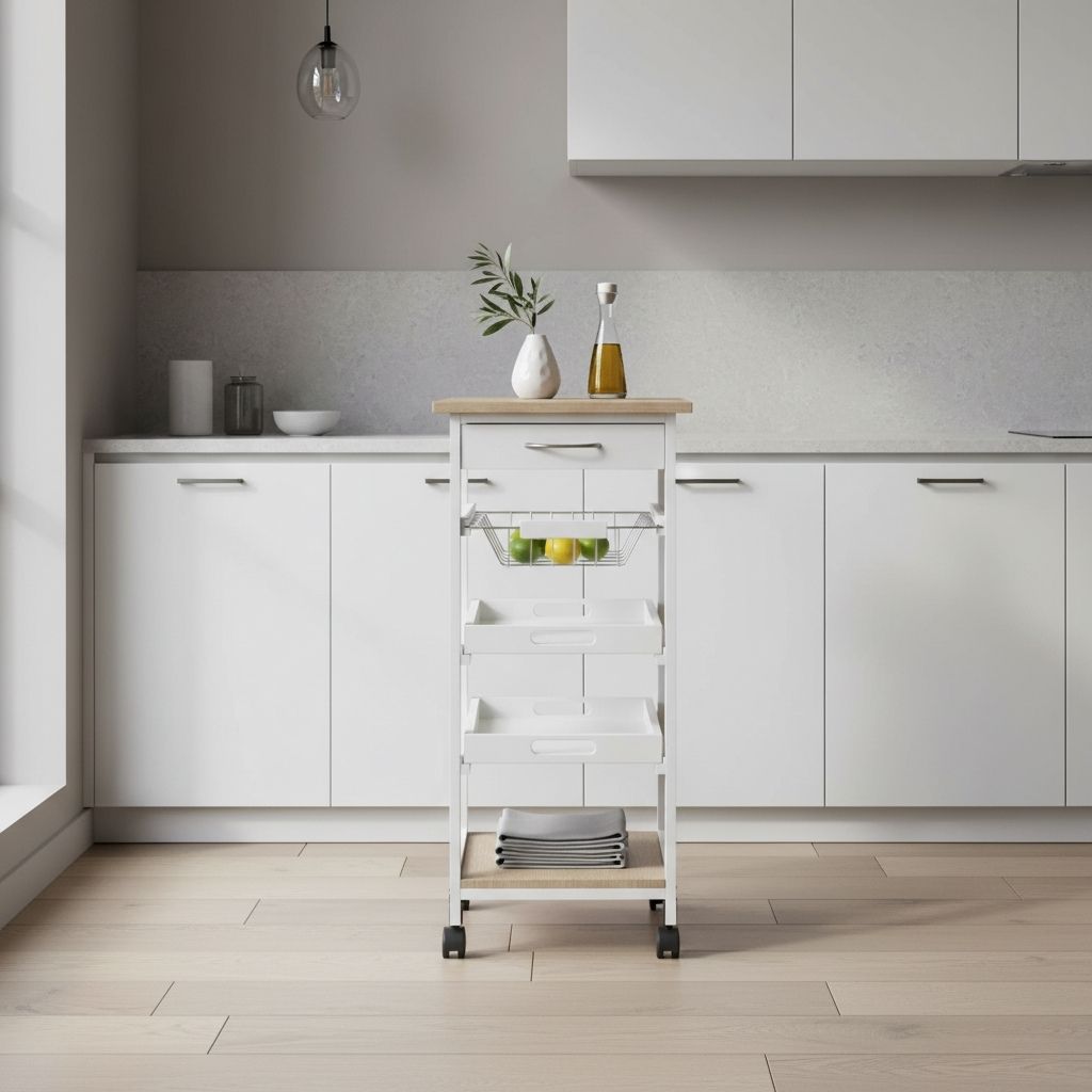 Desserte cuisine sur roulettes déplacement facile tous sols KitchyMove