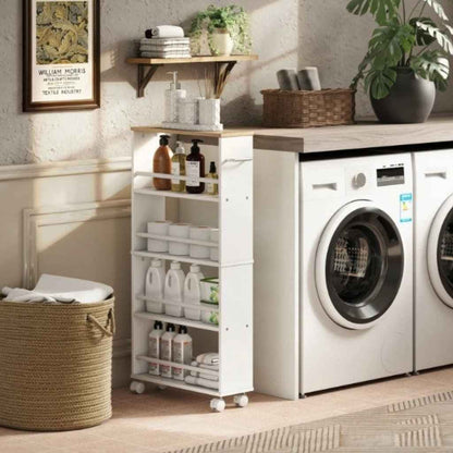 desserte en bois sur roulettes cuisine salle de bain buanderie