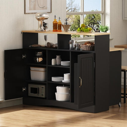 Desserte table cuisine noire multifonction buffet rangement Maison Atelier