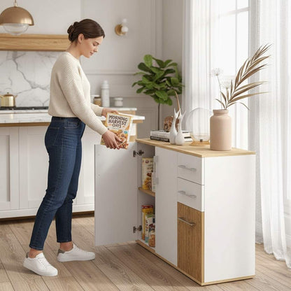 Dessertes de cuisine ouvertes par femme récupère boite céréales multifonction