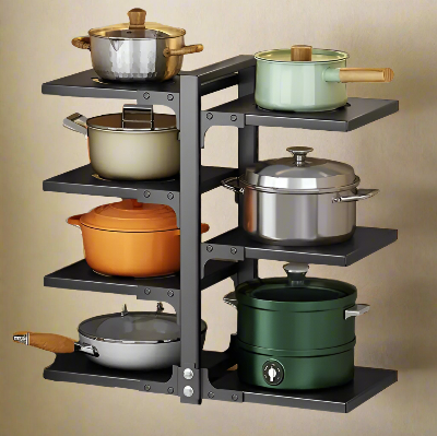 Étagère cuisine adaptée aux grandes casseroles StackSmart gris