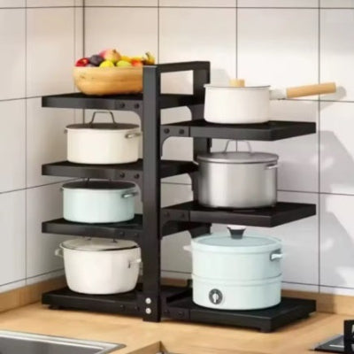 Étagère cuisine adaptée aux grandes casseroles StackSmart noir