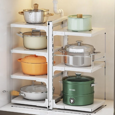 Étagère cuisine empilable et réglable StackSmart en blanc