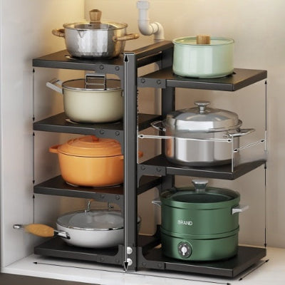 Étagère cuisine empilable et réglable StackSmart en noir