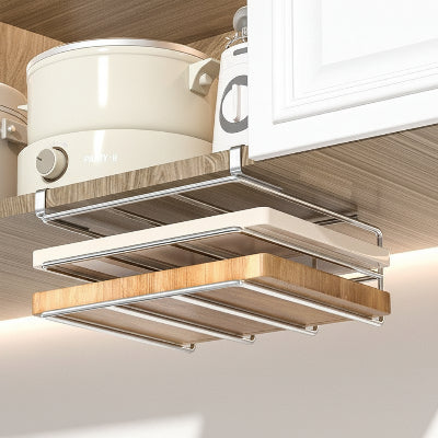 Etagere cuisine suspendue gris acier extra large double niveaux