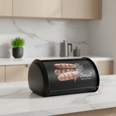 Huche a pain moderne rangement pratique noir intemporel Black Loft