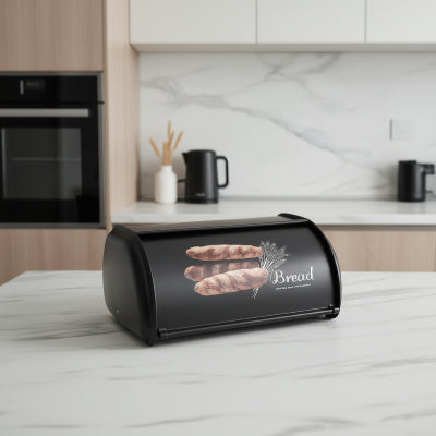 Huche a pain moderne ventilation latérale ouverte noire Black Loft