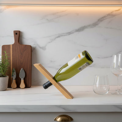 Porte bouteille en bois accessoire décoratif fonctionnel cuisine bar Inclinewood