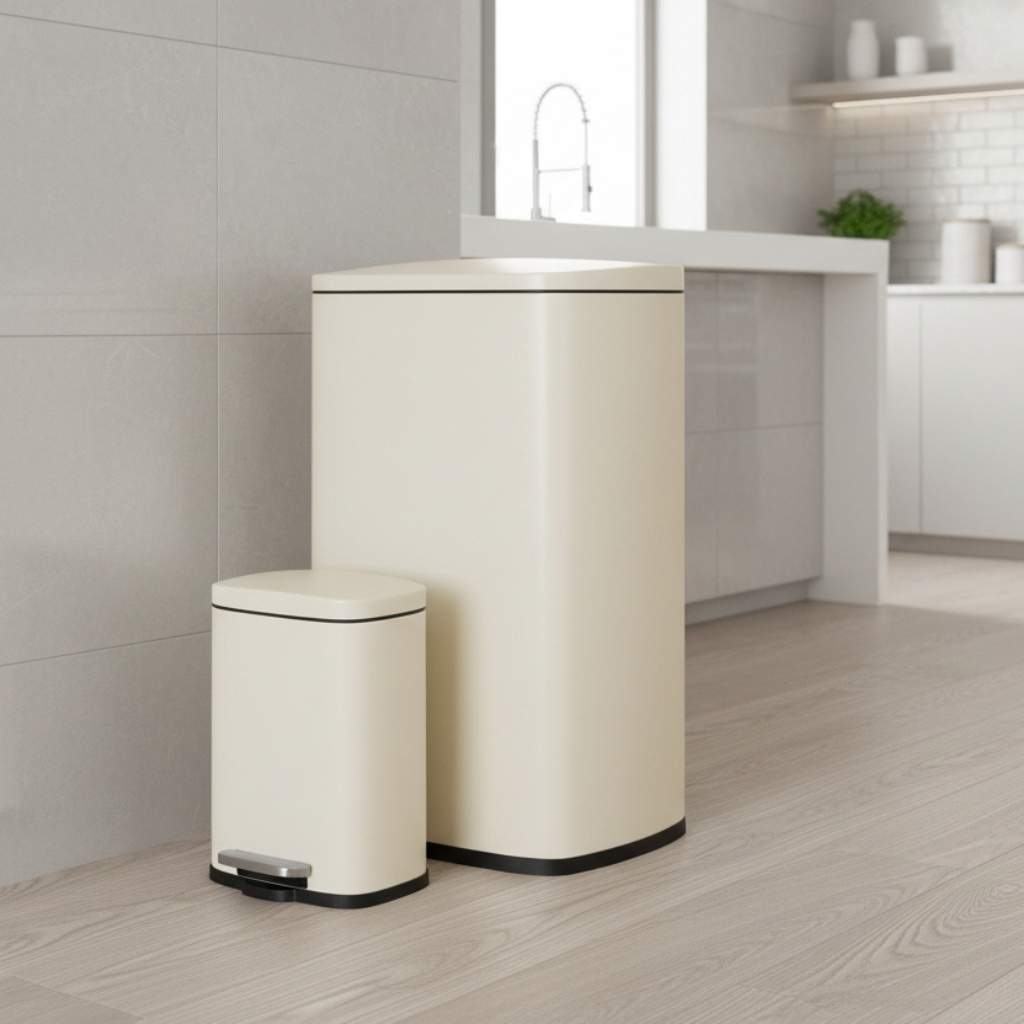 Poubelle 50l design pédale robuste fermeture douce design DuoClean